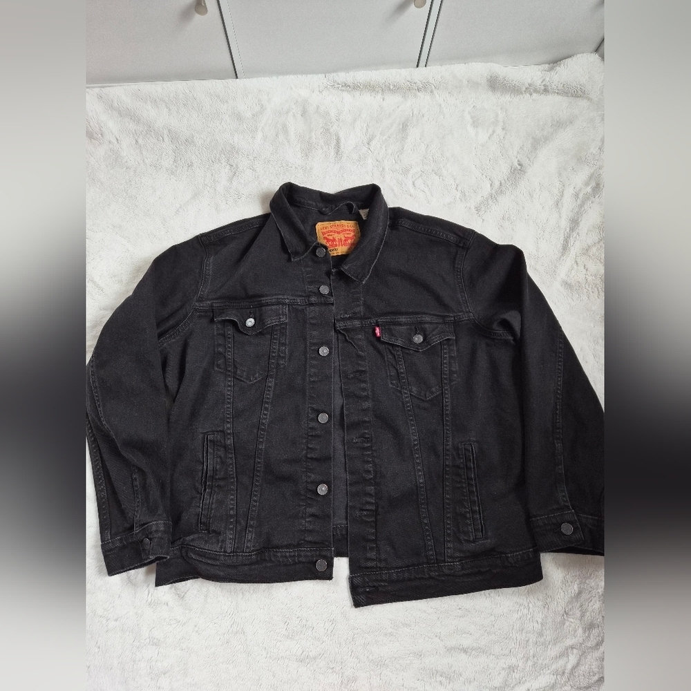 Levi’s Original Trucker Denim Jacket Black Last Night XL NWOT